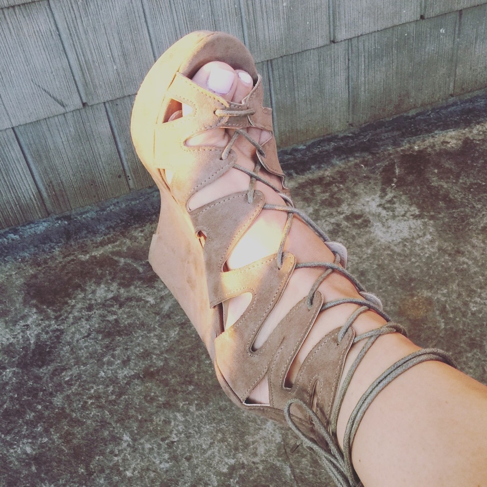 Charlotte Russe Platform Wedge ankle tied